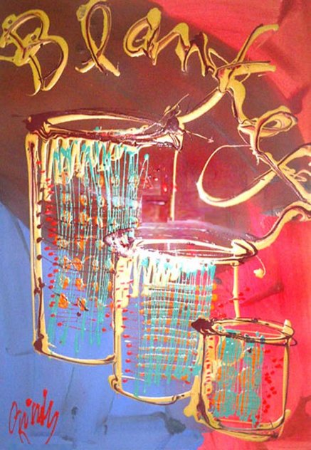 Navajo Blanket Cylinder 2002 44x54 Original Painting by Dale Chihuly