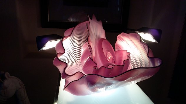 Pink Seaform 7 Pc Glass Nest Sculpture Set 1995 22 in Sculpture by Dale Chihuly