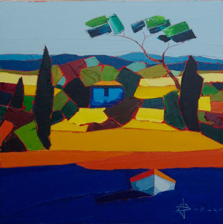 Le Mas Bleu 2011 31x31 Original Painting - Didier Chretien Le Mas Bleu 2011 31x31 Original Painting - Didier Chretien