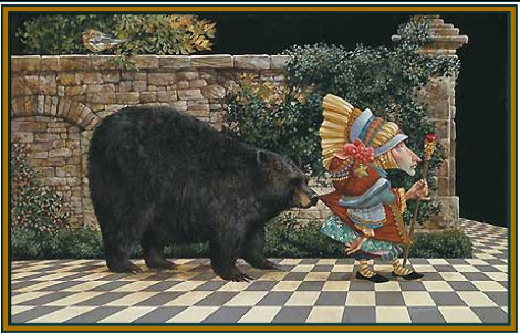 Lawrence Pretended Not to Notice That a Bear Had Become Attached to His Coattail 1991 Limited Edition Print - James Christensen
