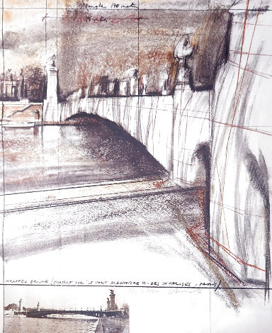 Wrapped Bridge (Project For Le Pont Alexandre Iii) - Des Invalides - Paris, France Limited Edition Print - Javacheff Christo