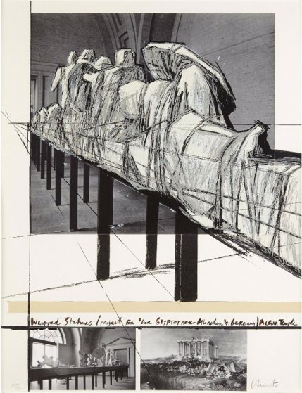 Wrapped Statues 1988 Limited Edition Print by Javacheff Christo Wrapped Statues 1988 Limited Edition Print by Javacheff Christo