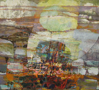 Untitled Painting 1980 43x39 Super Huge Original Painting by Lau Chun - 0 Untitled Painting 1980 43x39 Super Huge Original Painting by Lau Chun - 0