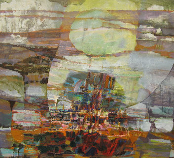 Untitled Painting 1980 43x39 Super Huge Original Painting - Lau Chun Untitled Painting 1980 43x39 Super Huge Original Painting - Lau Chun