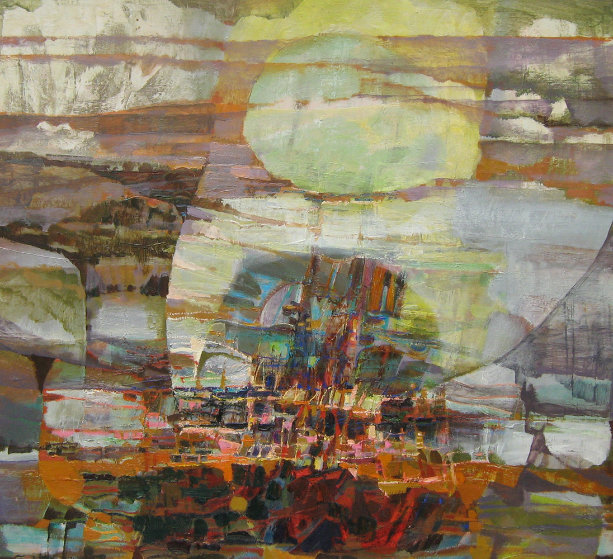 Untitled Painting 1980 43x39 Original Painting by Lau Chun Untitled Painting 1980 43x39 Original Painting by Lau Chun