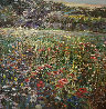 Flower Field 1989 44x44 Huge Original Painting by Lau Chun - 0