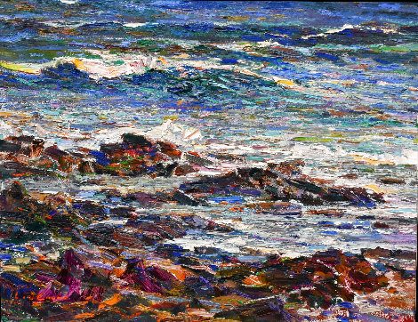 Seascape   #18 21x27 Original Painting - Lau Chun