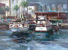 Honolulu Harbor, Waikiki, Hawaii 1981 27x32 Original Painting by Lau Chun - 0