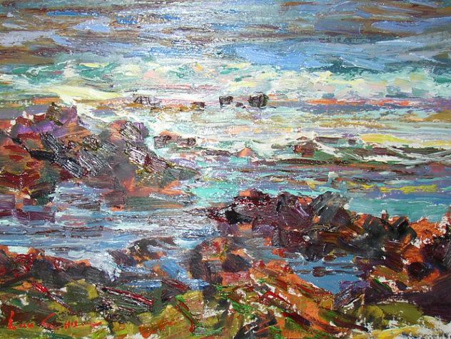 Rocks 2004 20x24 - Hawaii Original Painting by Lau Chun