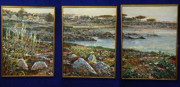 Lovers Point, Monterey Ca Triptych 1996 50x114 Mural Original Painting - Lau Chun Lovers Point, Monterey Ca Triptych 1996 50x114 Mural Original Painting - Lau Chun