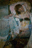 Untitled Reclining Woman 1975 49x31 Huge Original Painting by Lau Chun - 0