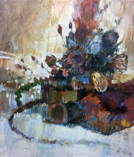 Protea 1977 59x49 Super Huge Original Painting - Lau Chun Protea 1977 59x49 Super Huge Original Painting - Lau Chun