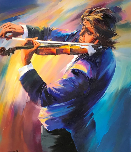 Violinest 42x37 Huge Original Painting by Christian Jequel
