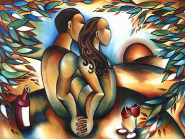 Lovers At Sunset 36x48 Huge Limited Edition Print - Stephanie Clair