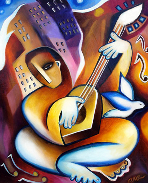 Guitar Player Limited Edition Print by Stephanie Clair