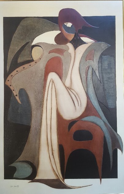 La Femme D' Arlequity 48x32 Huge Original Painting by Jean Claude Gaugy