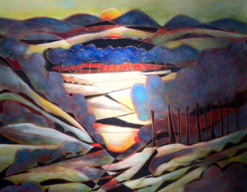 Lumiere Rouge (on wood) 2010 48x48 Super Huge Original Painting - Jean Claude Gaugy Lumiere Rouge (on wood) 2010 48x48 Super Huge Original Painting - Jean Claude Gaugy