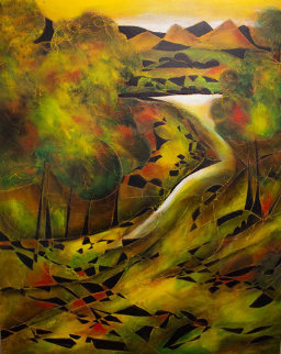La Riviere 2007 60x48 Original Painting - Jean Claude Gaugy La Riviere 2007 60x48 Original Painting - Jean Claude Gaugy
