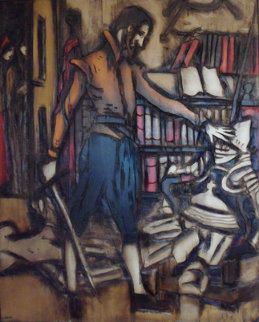 Untitled Painting on carved wood 1974 60x48 Super Huge Original Painting - Jean Claude Gaugy Untitled Painting on carved wood 1974 60x48 Super Huge Original Painting - Jean Claude Gaugy