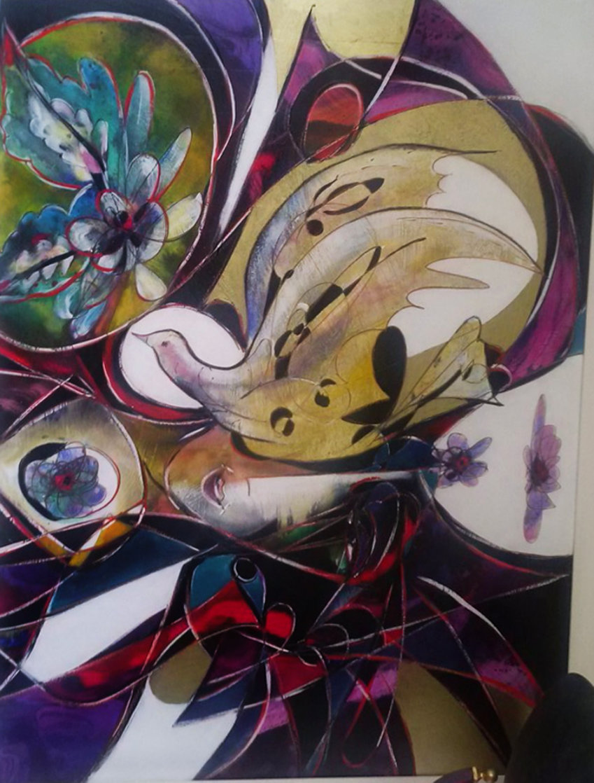 Untitled Painting on Wood 1996 48x60 on Wood Original Painting by Jean Claude Gaugy Untitled Painting on Wood 1996 48x60 on Wood Original Painting by Jean Claude Gaugy