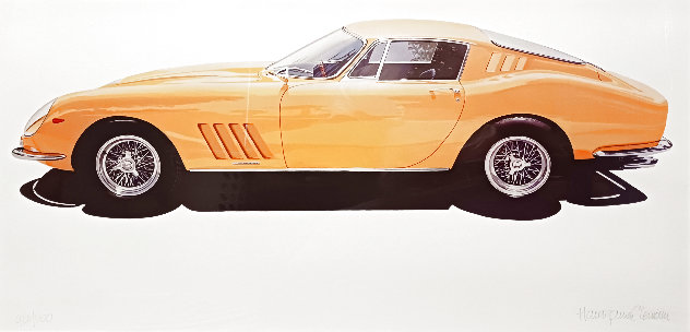 Yellow Ferrari 275 GTB - Huge Limited Edition Print by Harold James Cleworth