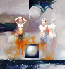 Three Figures 2001 49x42 - Huge Original Painting by Bettina Clowney - 0
