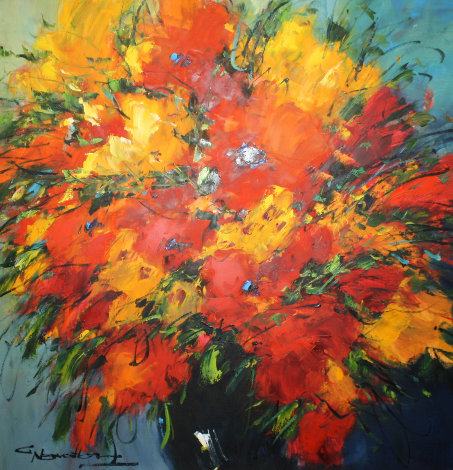 Red and Yellow III Original Painting - Christian Nesvadba