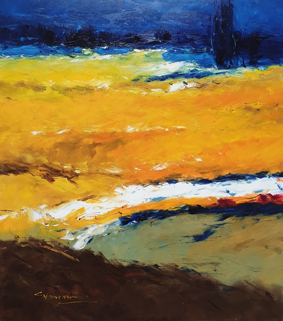 Sunlit Landscape 2006 36x32 Original Painting by Christian Nesvadba