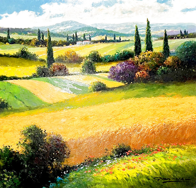 Untitled Landscape 49x49 - Huge Original Painting by Christian Nesvadba