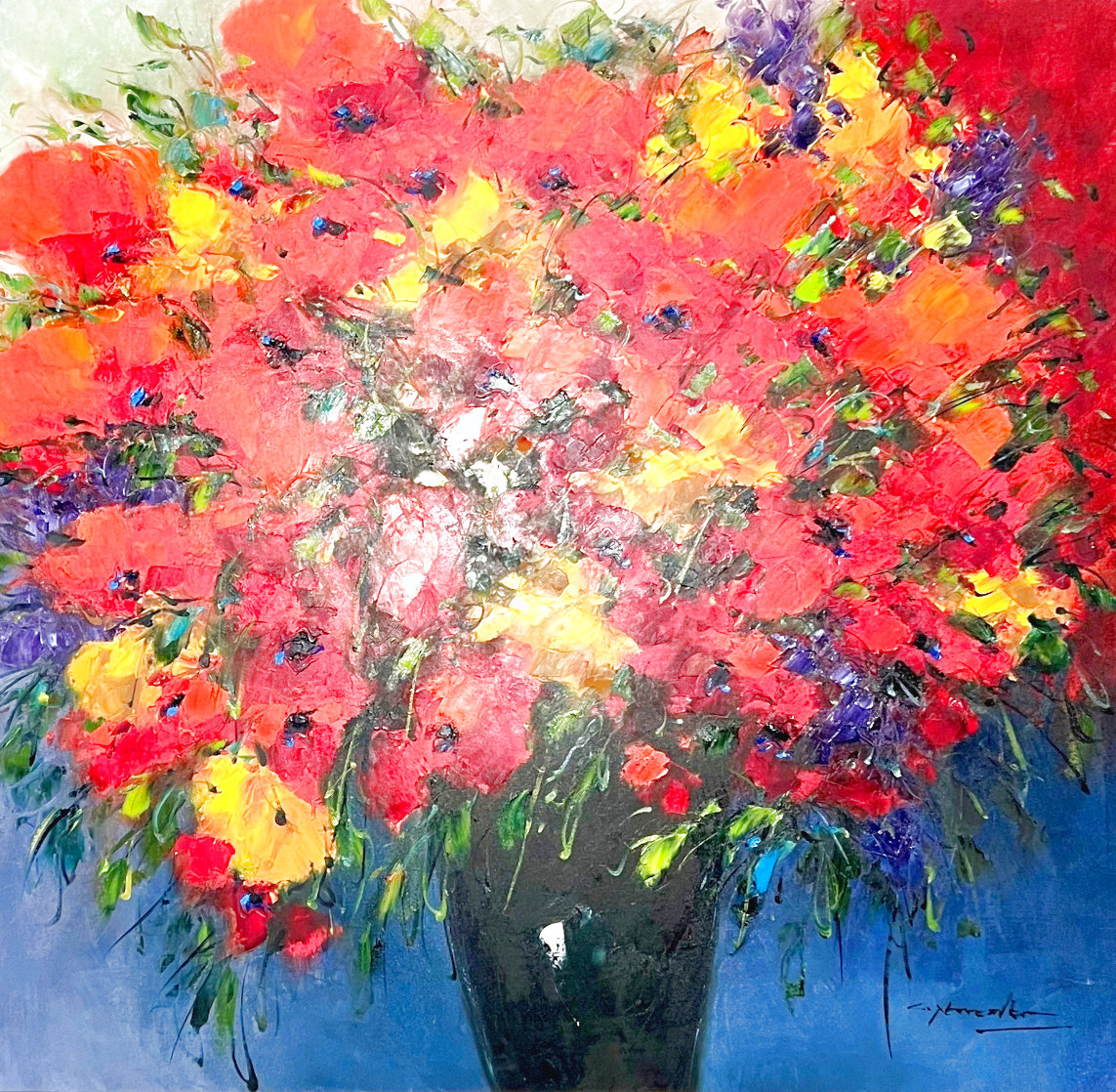Untitled Floral 2005 45x45 - Huge Original Painting by Christian Nesvadba