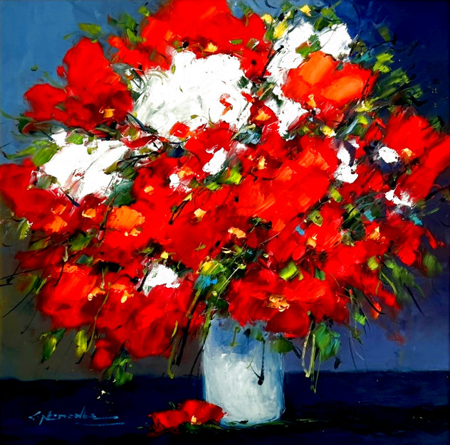 Red White Blue 31x31 Original Painting by Christian Nesvadba