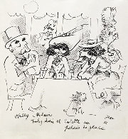 Willy, Polaire, Toby Chien Et Colette Au Palace De Glace Drawing 1935 10x8 HS Drawing by Jean Cocteau - 0