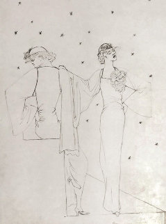 Robes Du Soir Sur Fond Etoile 1935 25x20 Drawing - Jean Cocteau Robes Du Soir Sur Fond Etoile 1935 25x20 Drawing - Jean Cocteau