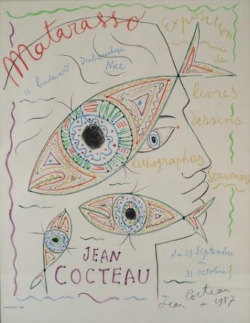 Matarasso Gallery Exhibition Poster Nice, France 1957 - Early Limited Edition Print - Jean Cocteau