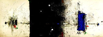 Blue Tension Horizontal 1989 18x35 Original Painting - James Coignard Blue Tension Horizontal 1989 18x35 Original Painting - James Coignard