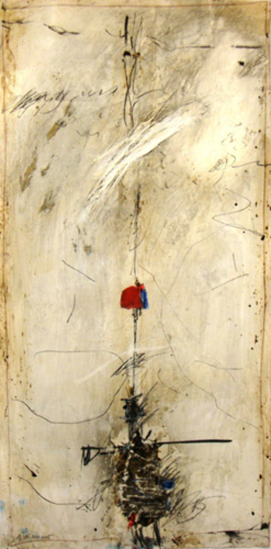 Untitled Collage on Paper 1972 31x15 Original Painting by James Coignard Untitled Collage on Paper 1972 31x15 Original Painting by James Coignard