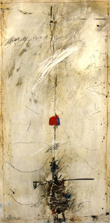 Untitled Collage on Paper 1972 31x15 Original Painting - James Coignard Untitled Collage on Paper 1972 31x15 Original Painting - James Coignard