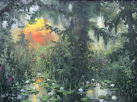 Low Lying Lilies 2009 28x34 Original Painting by James Coleman - 0 Low Lying Lilies 2009 28x34 Original Painting by James Coleman - 0