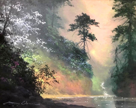 Serenity in the Mist 24x28 Original Painting - James Coleman
