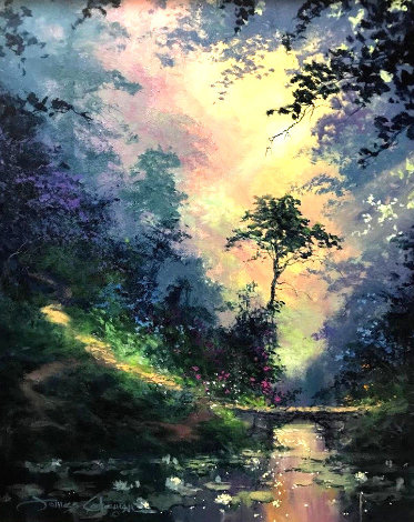 Secluded Path 28x24 Original Painting - James Coleman