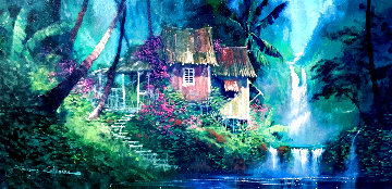 Bountiful Islands 1994 28x46 Super Huge Original Painting - James Coleman Bountiful Islands 1994 28x46 Super Huge Original Painting - James Coleman