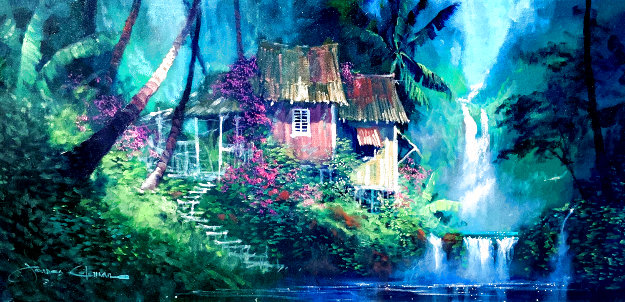 Bountiful Islands 1994 28x46  Huge Original Painting - James Coleman