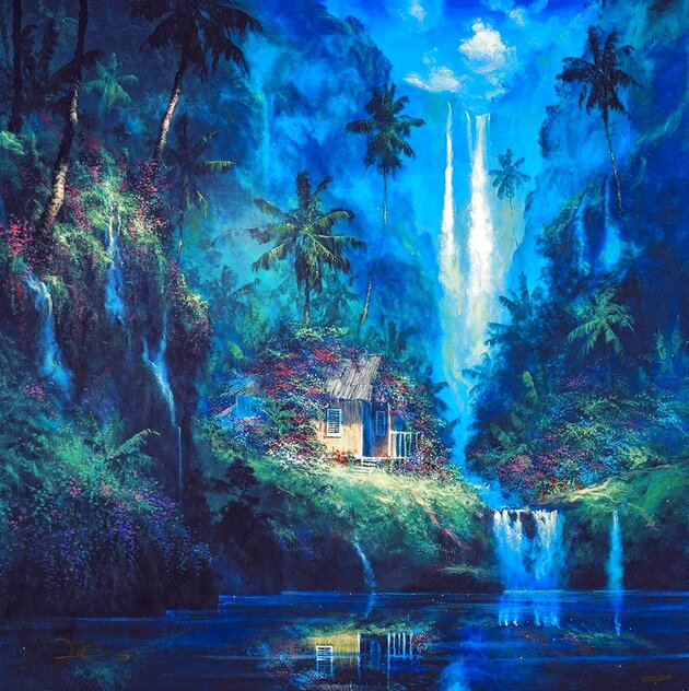 Warm Hawaiian Reflections 2019 Embellished Caldograph on Wood Limited Edition Print by James Coleman