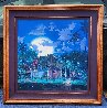 Summer Moon 1991 44x44 - Huge - Koa Wood Frame Original Painting by James Coleman - 2