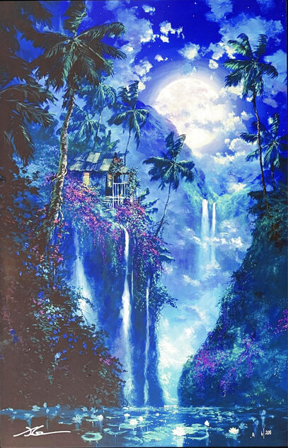 Aloha Dreams 2019 - Embellished Caldograph on Wood - Hawaii Limited Edition Print by James Coleman