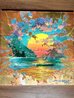 Emerald Sunset 2013 25x25 Mixed Media on Canvas - Signed Twice Original Painting by James Coleman - 1