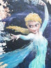 Elsa Unique 2020 24x21 - Mixed Media on Canvas - Signed Twice - Disney Original Painting by James Coleman - 3