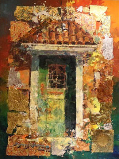 Green Door 43x33 Original Painting - James Coleman Green Door 43x33 Original Painting - James Coleman