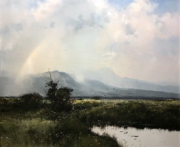 Summer Showers 1977 38x44 Super Huge Original Painting - Michael Coleman Summer Showers 1977 38x44 Super Huge Original Painting - Michael Coleman
