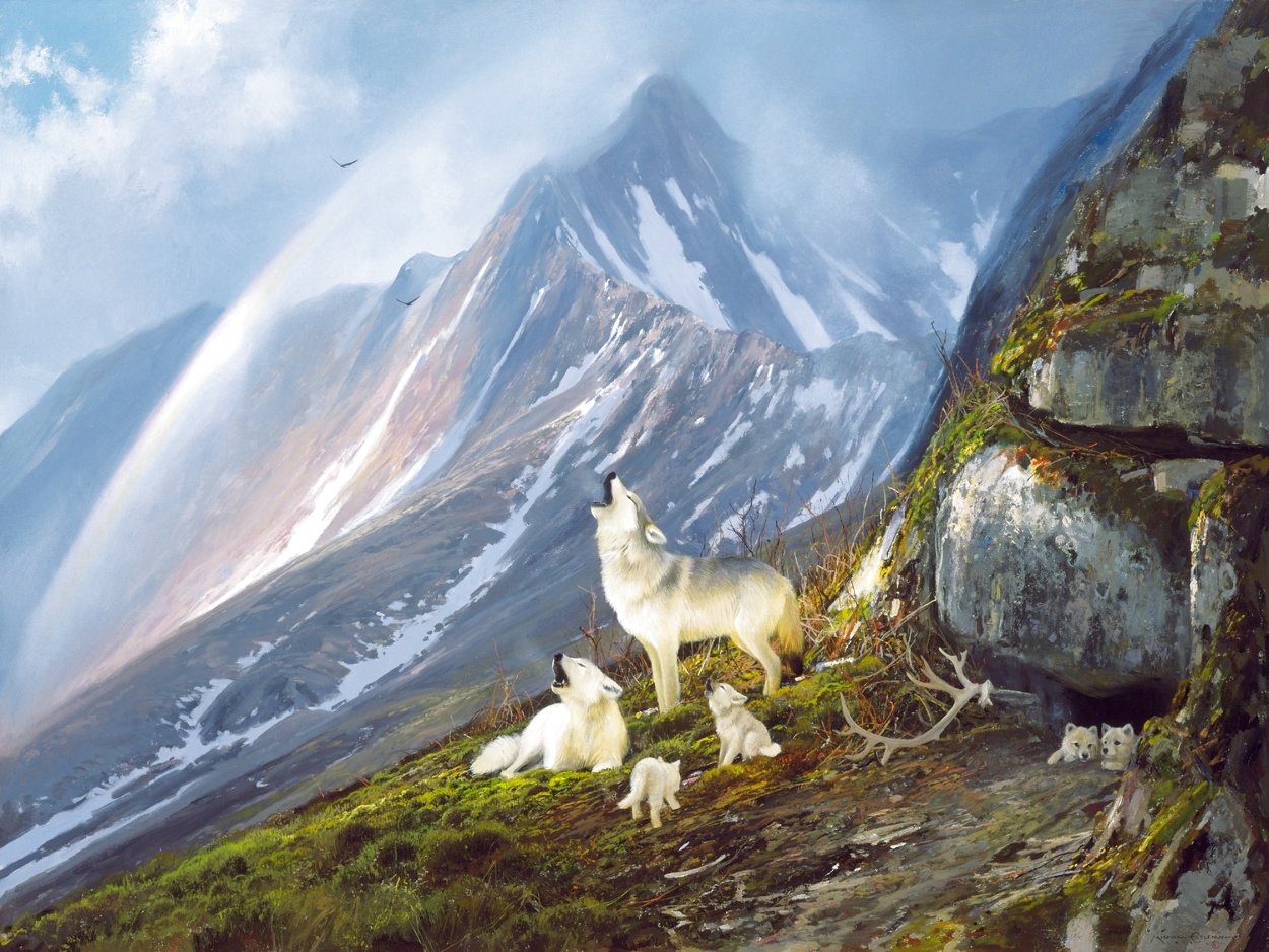 Answering the Call - Timber Wolves Limited Edition Print by Michael Coleman